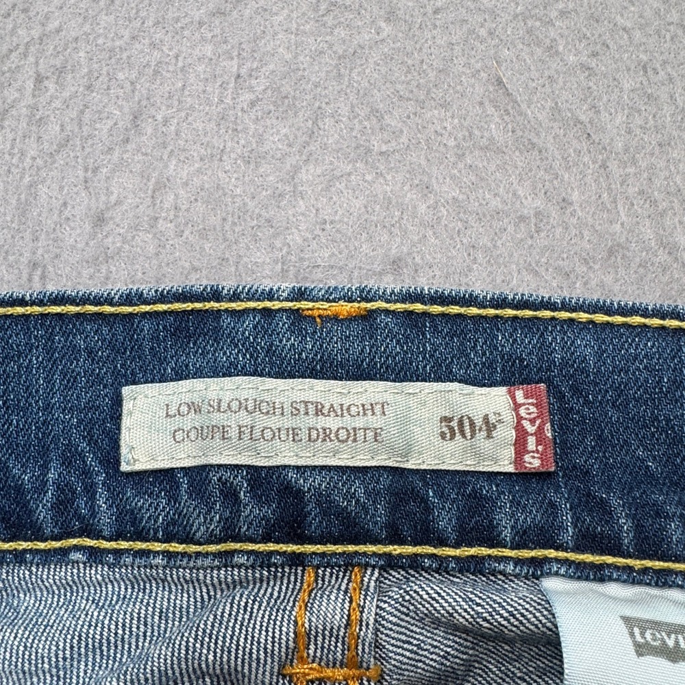Y2K Levi's 504 Jeans Women's 4 Blue Med Wash Denim Low Rise Slough Straight Leg - Picture 8 of 8
